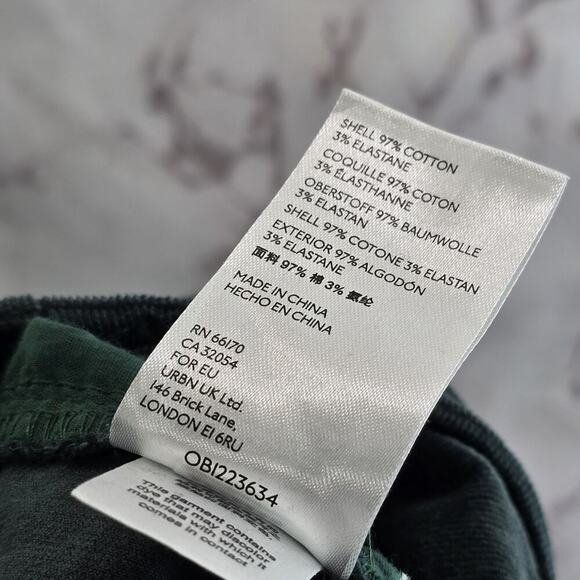 Anthropologie Jumpsuit Womens 29 Green Corduoy Boot Bib Overalls Dark Forest - Picture 12 of 14